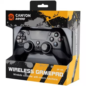 Comando de jogos sem fios Canyon GP-W5 com touchpad para PS4 preto