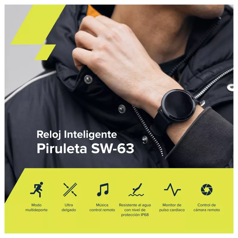 CANYON Lollypop SW-63 smartwatch, ecrã tátil IPS de 1,3 polegadas, redondo, IP68, multidesporto, BT 5.0