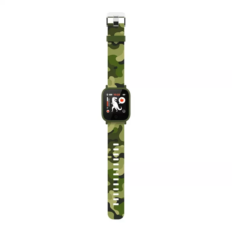 CANYON My Dino KW-33 smartwatch para adolescente, ecrã tátil IPS de 1,3 polegadas, caixa de plástico verde, à prova de água IP68, BT 5.0