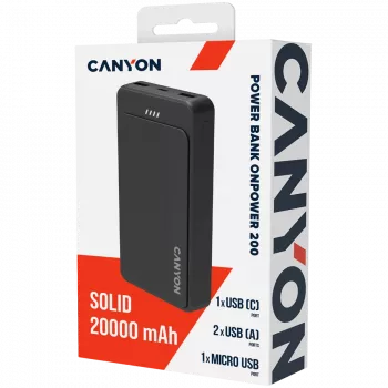 Power bank CANYON OnPower 200 20000mAh preto