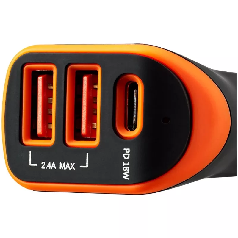 Adaptador de carro universal Canyon 3xUSB entrada 12V-24V saída DC preto