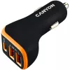 Adaptador de carro universal Canyon 3xUSB entrada 12V-24V saída DC preto
