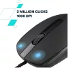 Rato com fio Canyon M-10 com 3 botões preto