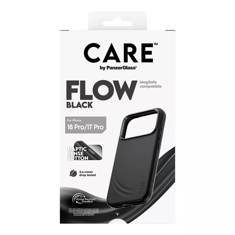 CARE by PanzerGlass Flow capa preta com MagSafe para iPhone 17 Pro