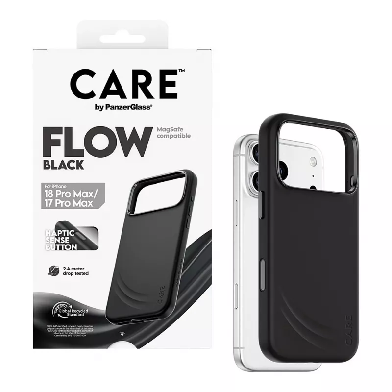 CARE by PanzerGlass Flow capa para iPhone 17 Pro Max preta MagSafe (CR81975)