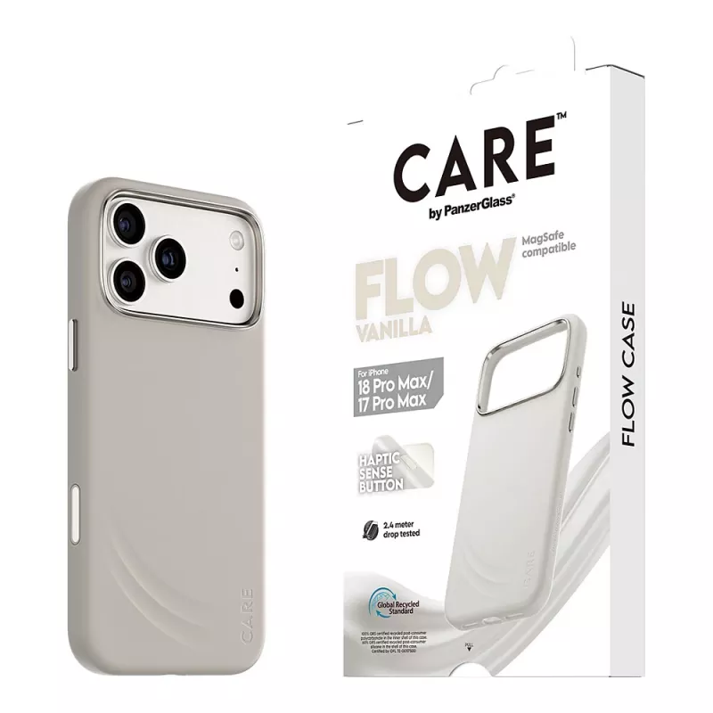 CARE by PanzerGlass Flow capa Vanilla com MagSafe para iPhone 17 Pro Max