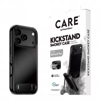 CARE by PanzerGlass Capa com suporte Smokey Black MagSafe para iPhone 17 Pro