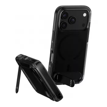 CARE by PanzerGlass Capa com suporte Smokey Black MagSafe para iPhone 17 Pro