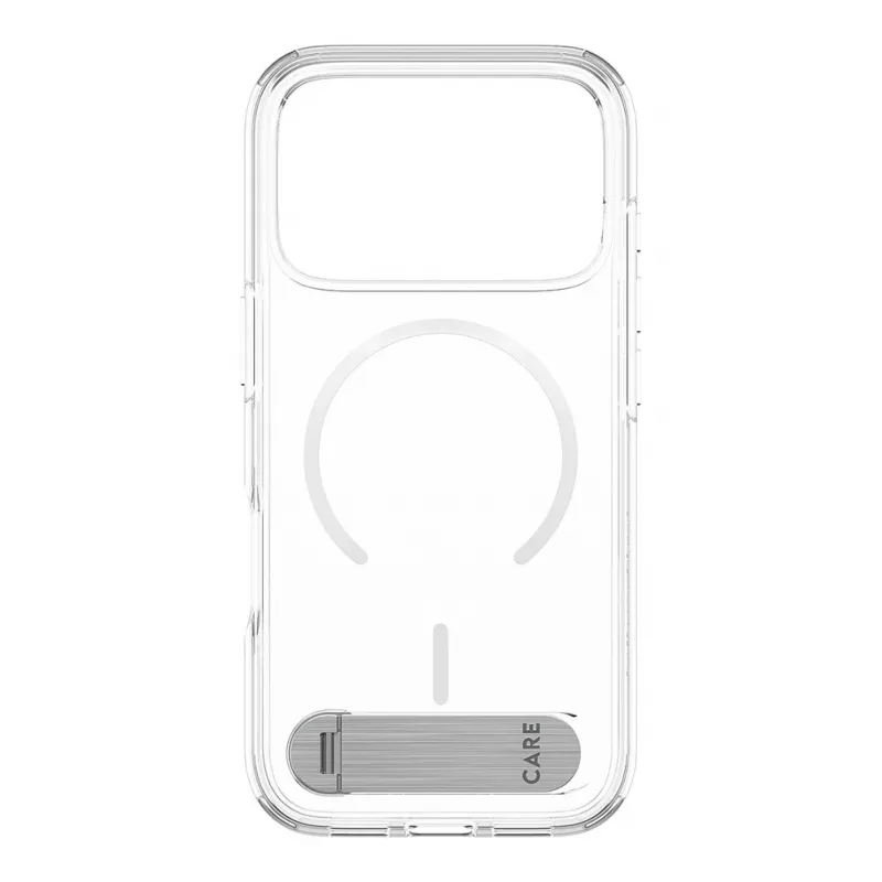CARE by PanzerGlass Kickstand capa transparente com MagSafe branco para iPhone 17 Pro
