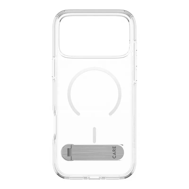 CARE by PanzerGlass Kickstand capa transparente com MagSafe branco para iPhone 17 Pro Max