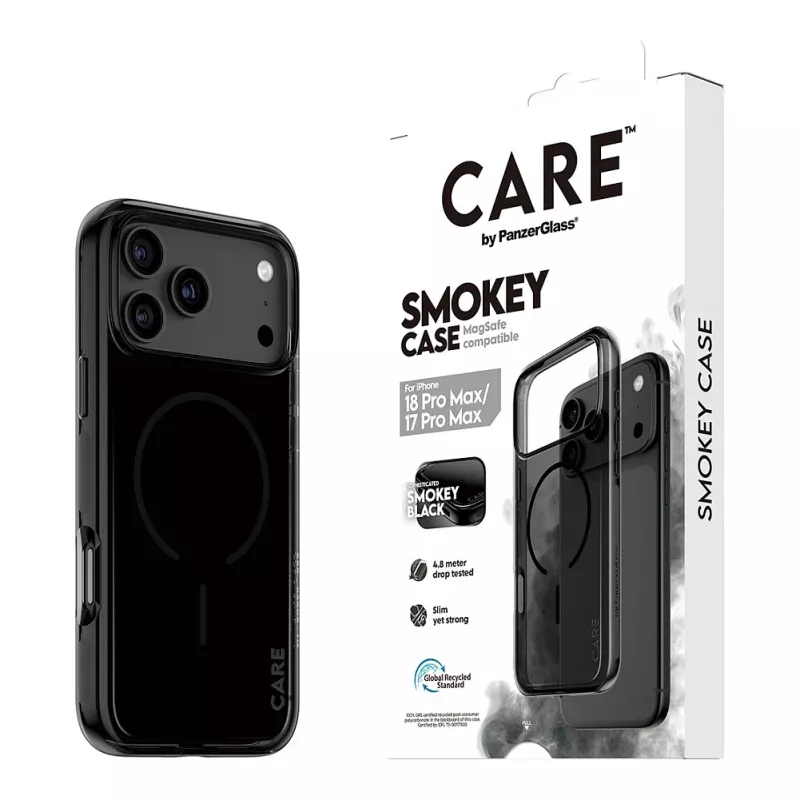 CARE by PanzerGlass capa Smokey com MagSafe preto para iPhone 17 Pro Max