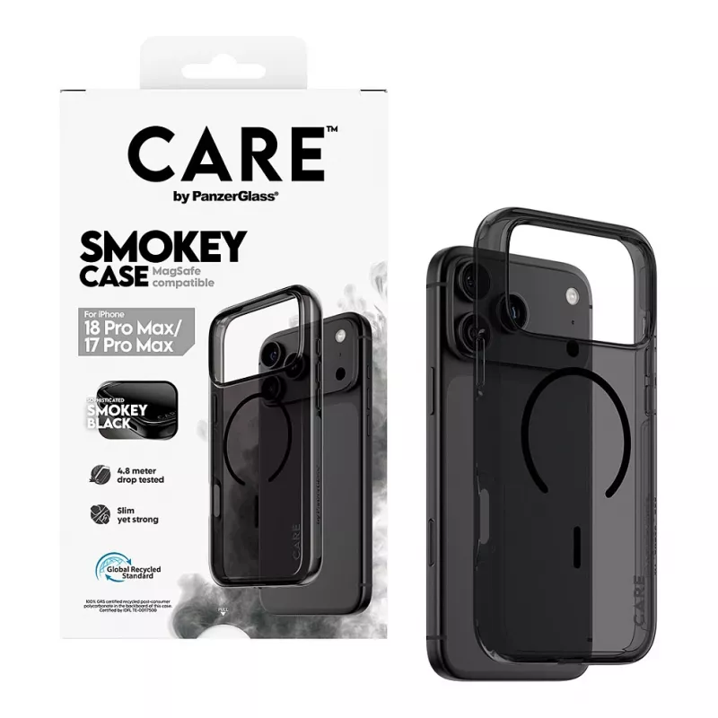CARE by PanzerGlass capa Smokey com MagSafe preto para iPhone 17 Pro Max