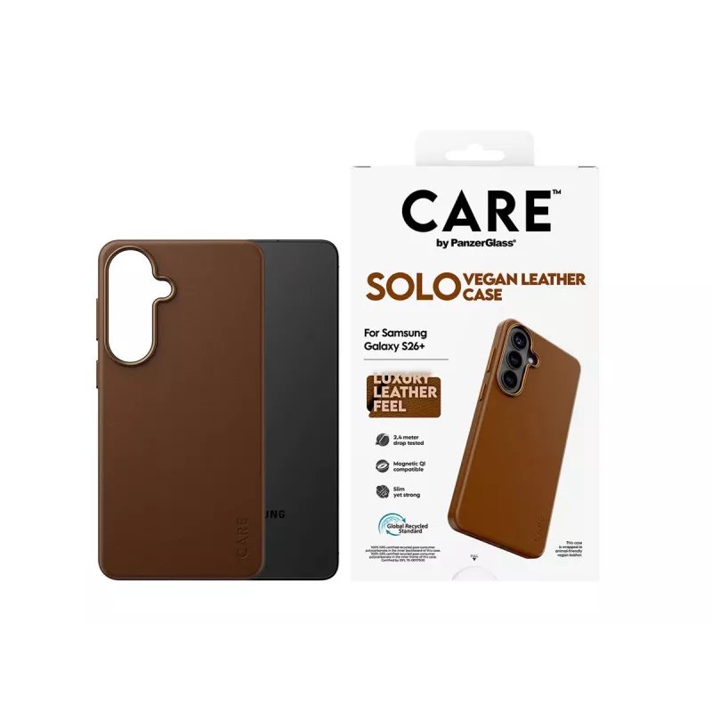 Capa CARE by PanzerGlass Solo para Samsung Galaxy S26 Plus - Castanha