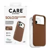 CARE by PanzerGlass Solo capa de pele vegana castanha com MagSafe para iPhone 17 Pro