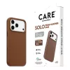 CARE by PanzerGlass Solo capa de pele vegana castanha com MagSafe para iPhone 17 Pro Max
