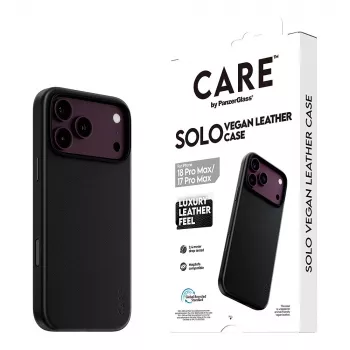 CARE by PanzerGlass Solo capa de pele vegana com MagSafe para iPhone 17 Pro Max - preta