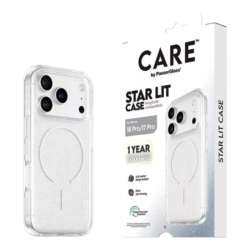 CARE by PanzerGlass Star Lit capa com MagSafe para iPhone 17 Pro - transparente