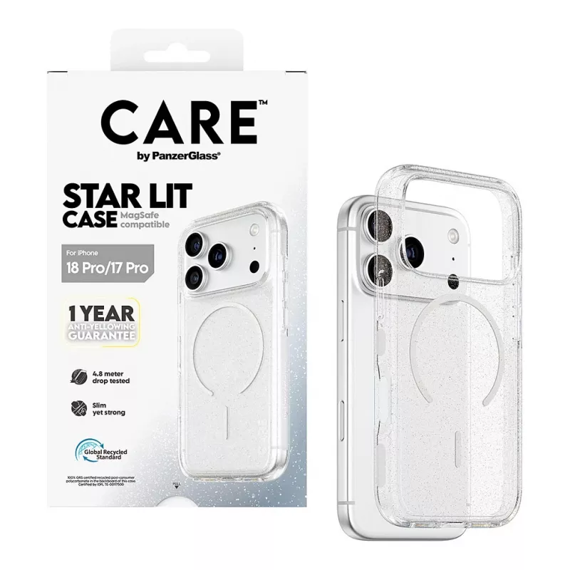 CARE by PanzerGlass Star Lit capa com MagSafe para iPhone 17 Pro - transparente