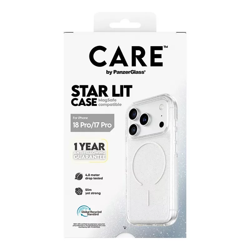 CARE by PanzerGlass Star Lit capa com MagSafe para iPhone 17 Pro - transparente