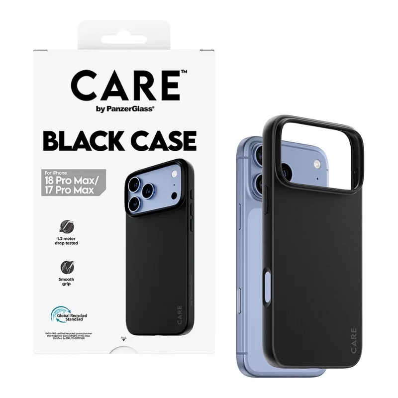 CARE by PanzerGlass capa TPU para iPhone 17 Pro Max – preta