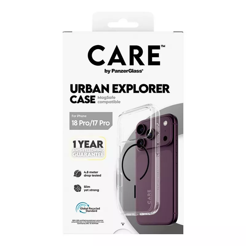 CARE by PanzerGlass Urban Explorer capa transparente com MagSafe preto iPhone 17 Pro