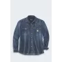 Camisa Carhartt WIP Montana Denim Relaxed LS Wyatt - camisa de ganga de manga comprida para homem