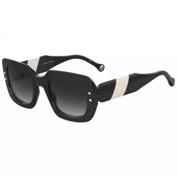 Óculos de sol quadrados para mulher CAROLINA HERRERA HER0186S80S Havana acetato lentes degradê castanhas 52mm