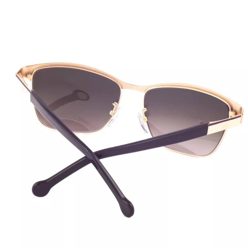 Óculos de sol de mulher CAROLINA HERRERA SHE069560SL3 - armação de acetato Havana, lentes degradê castanhas, 56 mm
