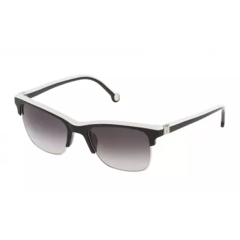Óculos de sol de mulher CAROLINA HERRERA SHE655530700 de design quadrado - preto/cinzento - 53/19/140 mm