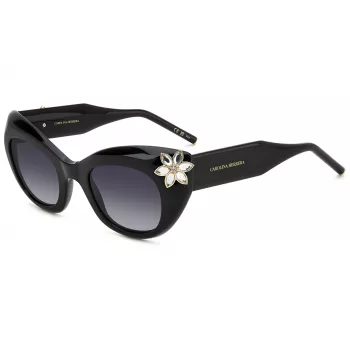 Óculos de sol gatinho de mulher CAROLINA HERRERA HER0215S807 - armação de acetato preta, lentes de policarbonato cinzentas, 50 mm