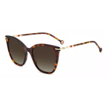 Óculos de sol de mulher Carolina Herrera HER0091S05L gatinho acetato preto cinzento degradê 56/20/145 mm