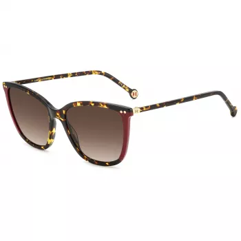 Óculos de sol de mulher CAROLINA HERRERA HER0245SO63 - armação de acetato geométrica, proteção UV400, lentes de 55 mm