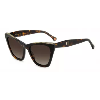 Óculos de sol de mulher CAROLINA HERRERA HER0129SC9K Havana acetato quadrado olho de gato castanho degradê 55 mm