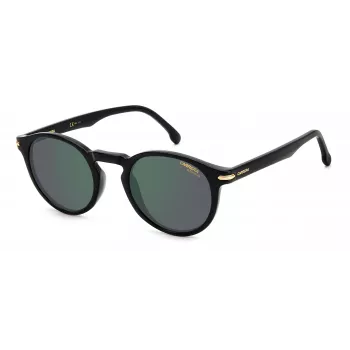 Óculos de sol unissexo Carrera 301S80 - Armação preta, lentes cinzentas, 50/23/145 mm