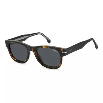 CARRERA 330S/S 86 Óculos de sol de homem - Armação de propionato preta, lentes de policarbonato cinzentas, 50/22/150 mm, UV400