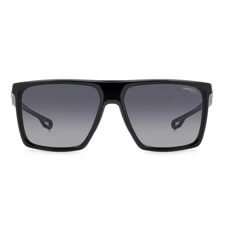 Óculos de sol retangulares de homem CARRERA 4019/S8 - armação preta em acetato com lentes cinzentas em policarbonato - 58/16/145 mm
