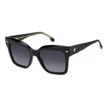 CARRERA Óculos de sol retangulares para mulher CARRERA3037S8 - Armação preta, lentes cinzentas, 54 mm