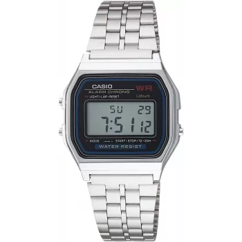Relógio de quartzo digital unissexo CASIO A-159WA-N1, 33 mm, prateado/cinzento