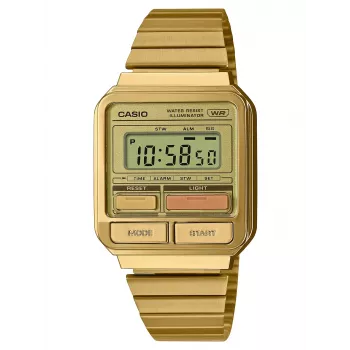 CASIO A120WEG-9AEF relógio digital vintage para mulher, 33,5 mm, tom dourado