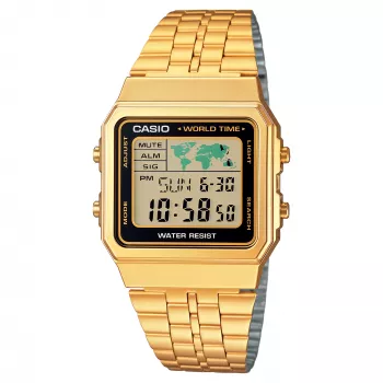CASIO A500WGA-1 relógio digital de homem 39mm dourado aço inoxidável