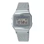 Relógio digital unissexo CASIO A700WM-7A - 37,4 mm malha Milanese prateada
