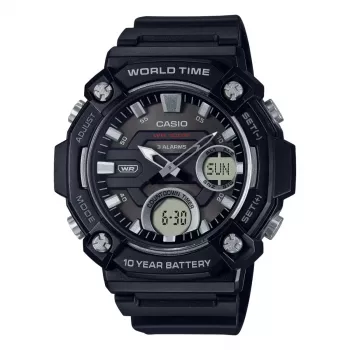 Relógio de homem CASIO AEQ-120W-1A analógico-digital, 53,3 mm, resina preta