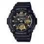 CASIO AEQ-120W-9A relógio de homem analógico-digital, 53,3mm, caixa de resina preta, bracelete de resina preta, detalhes dourados