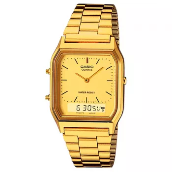 Relógio unissexo analógico-digital CASIO AQ-230GA-9B, tom dourado, 38,8 mm
