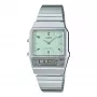 Relógio digital-analógico CASIO AQ-800E-3AEF unissexo 32mm mostrador verde aço inoxidável prateado