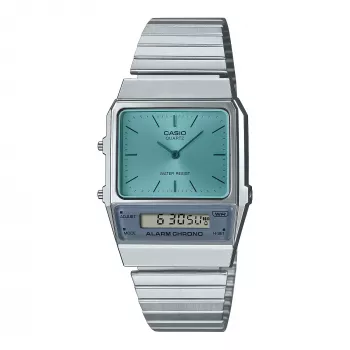 Relógio CASIO AQ-800EC-2AE unissexo analógico-digital, 40mm, prateado/azul