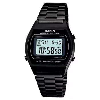 Relógio digital unissexo CASIO B-640WB-1A 35 mm pulseira de aço inoxidável