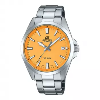 CASIO Edifice EFV100D-9AVUEF Relógio analógico de quartzo para homem 42mm aço inoxidável mostrador preto detalhes dourados