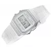 Relógio digital Casio F-91WS-7DF – caixa de resina branca transparente, unissexo, quartzo, retroiluminação LED, resistente à água até 3 ATM