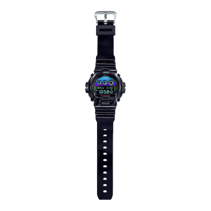Relógio digital CASIO G-SHOCK DW6900RGB1ER 54mm preto resina